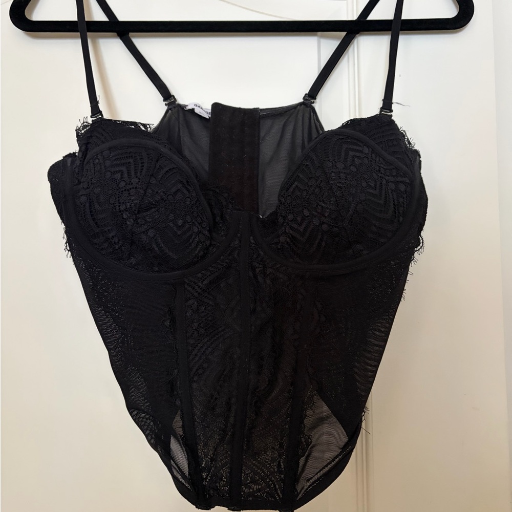 Garage Black Mesh Bustier